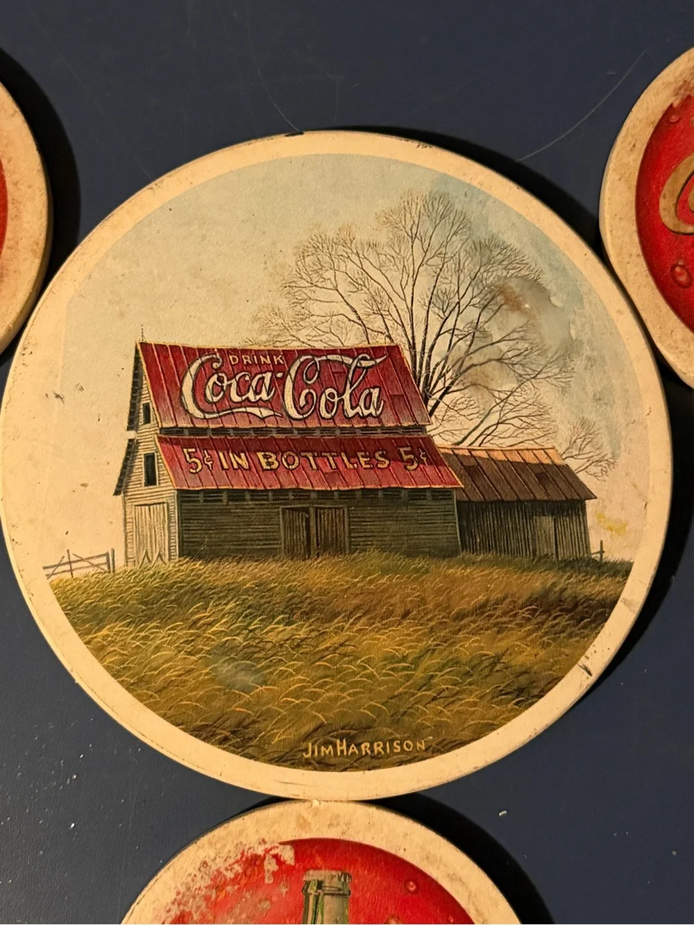 Vintage Lot of 4 Coca Cola Coasters
